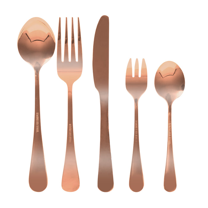 High Quality 30pcs Stainless Steel Cutlery Set in Rose Gold