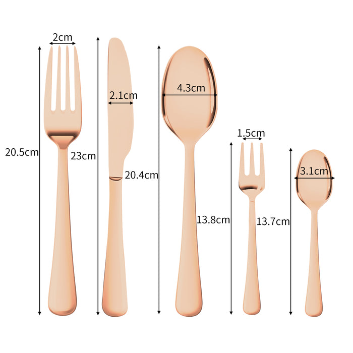 High Quality 30pcs Stainless Steel Cutlery Set in Rose Gold