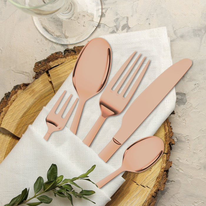 High Quality 30pcs Stainless Steel Cutlery Set in Rose Gold