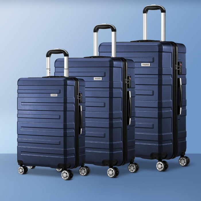 Durabale ABS 3pc Hardcase Luggage Set | Premium High Quality 360 Spinner Wheels Suitcase Travel Set by Mazam