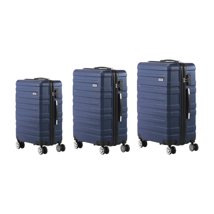 Durabale ABS 3pc Hardcase Luggage Set | Premium High Quality 360 Spinner Wheels Suitcase Travel Set by Mazam