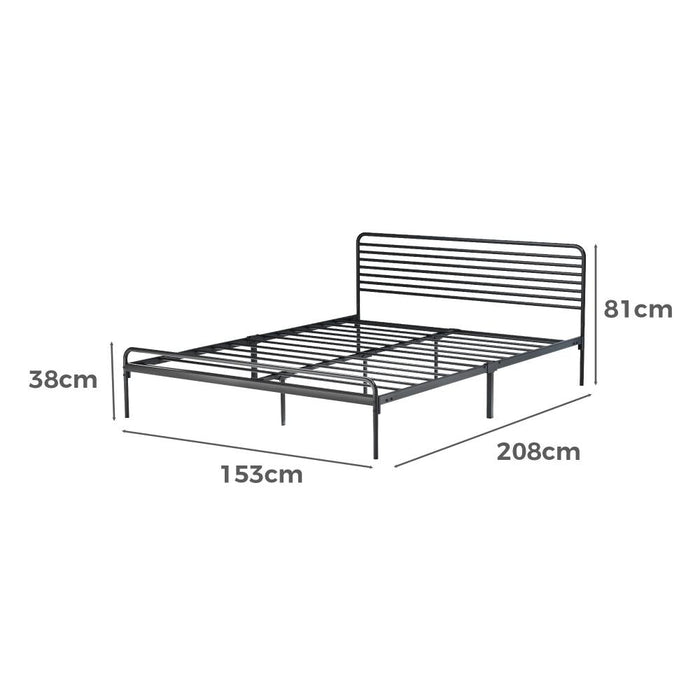San Miguel Slim Black Metal Bed Frame | Vintage Style High Quality Sturdy Metal Bed | 3 Sizes