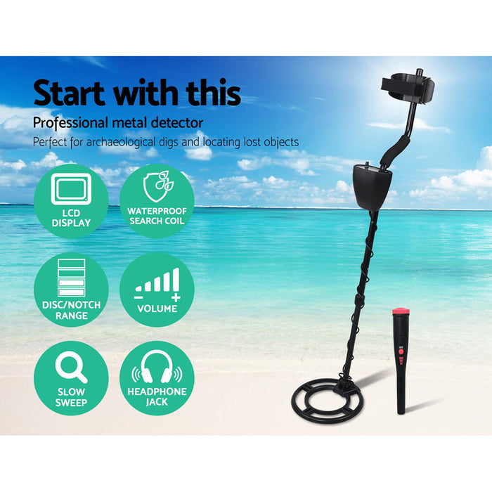 LCD Pinpointer 6.5kHz Pro Comfort Metal Detector | Up to 22cm Deep Sensitive Searching and Detection