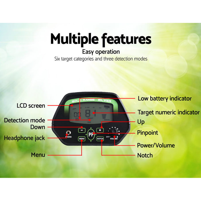 LCD Display 360° Side-Scan 12kHz  Deep Metal Detector | Pinpointer Sensitive Searching Treasure Hunter