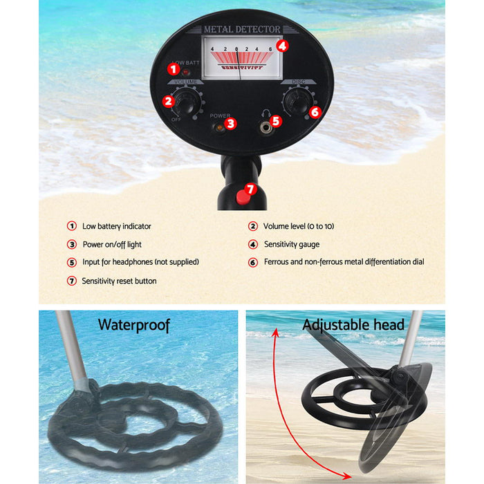 Battery Powered DISC Fine Tune Deep Metal Detector