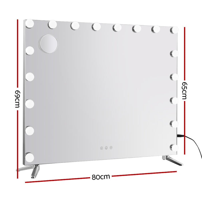 Starque 18 LED Bright Hollywood LED Wall Hung or Standing Mirror | LED Touch Mirror with Bluetooth