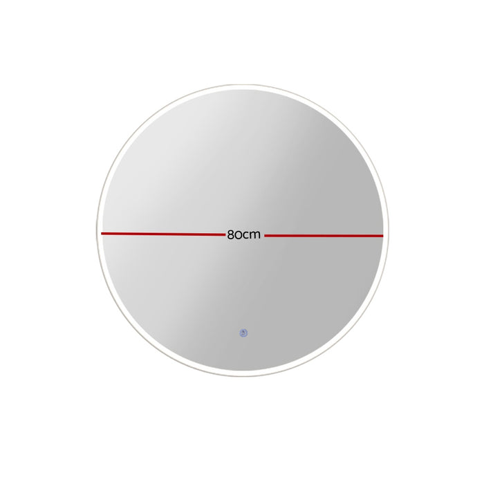 Starque Bright LED 80cm Round Wall Hung Mirror | Modern Bathroom or Bedroom Makeup Mirror