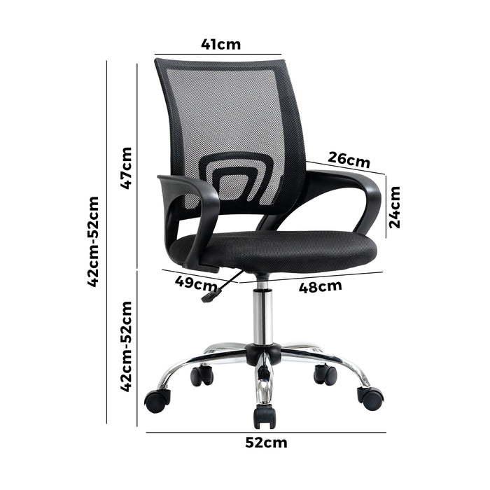 Milano Deluxe Mesh Office Computer Chair in Black by Oikiture