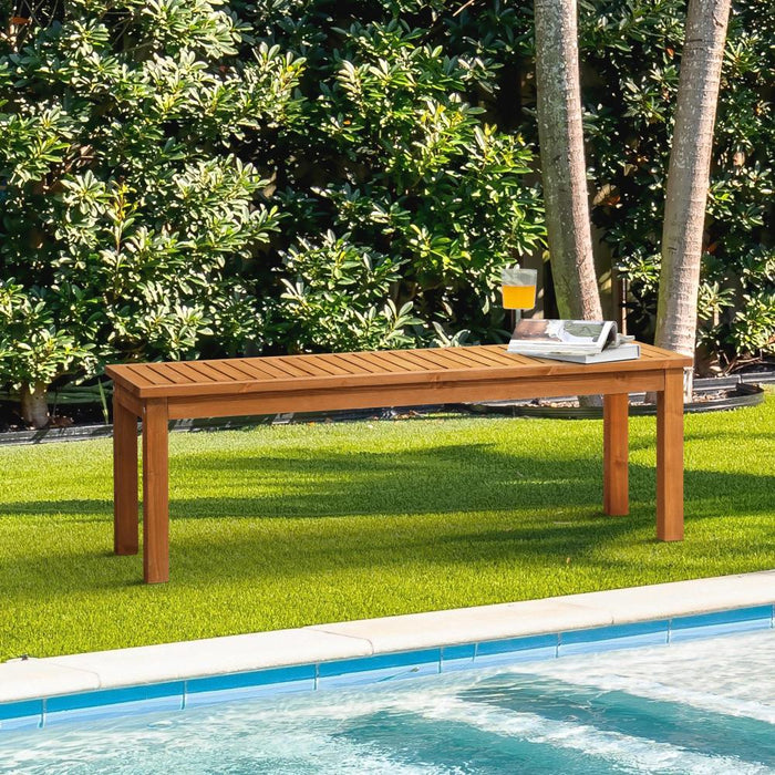 Mileni Wooden Luxe Outdoor Garden Bench | High Quality Weather Resistant Pool Patio Seating Bench | 3 Sizes - 2 Finishes