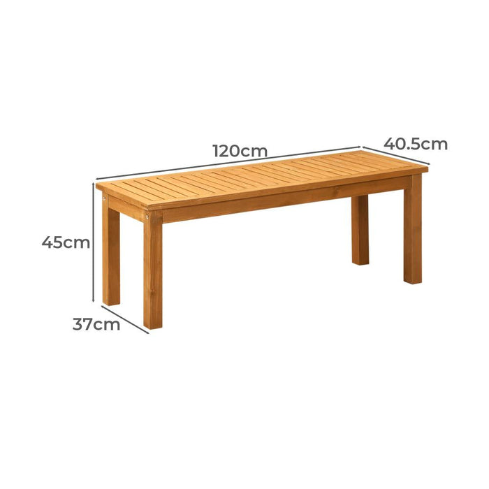 Mileni Wooden Luxe Outdoor Garden Bench | High Quality Weather Resistant Pool Patio Seating Bench | 3 Sizes - 2 Finishes