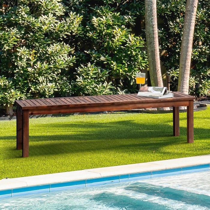Mileni Wooden Luxe Outdoor Garden Bench | High Quality Weather Resistant Pool Patio Seating Bench | 3 Sizes - 2 Finishes