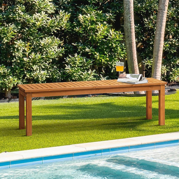 Mileni Wooden Luxe Outdoor Garden Bench | High Quality Weather Resistant Pool Patio Seating Bench | 3 Sizes - 2 Finishes