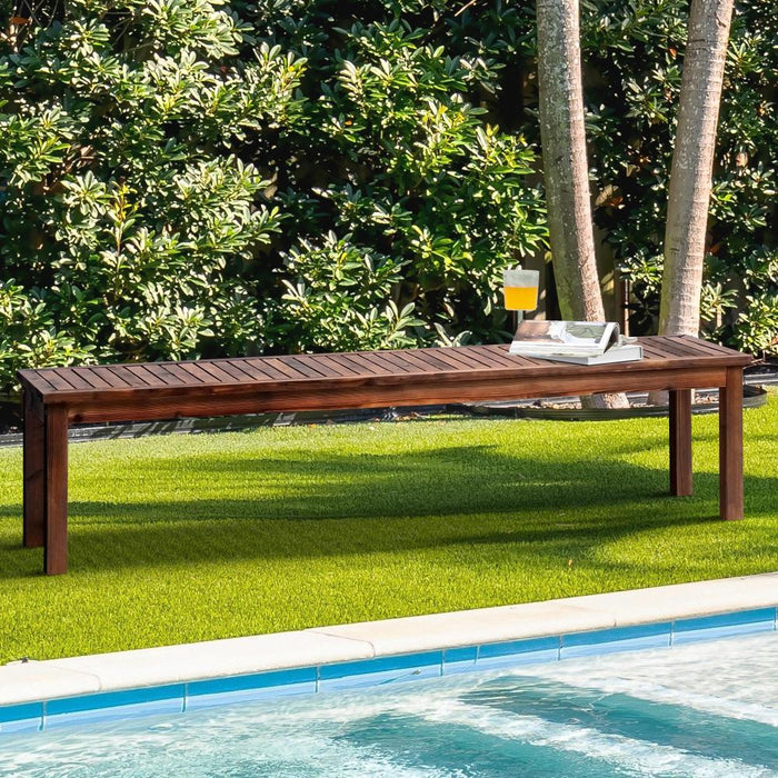 Mileni Wooden Luxe Outdoor Garden Bench | High Quality Weather Resistant Pool Patio Seating Bench | 3 Sizes - 2 Finishes