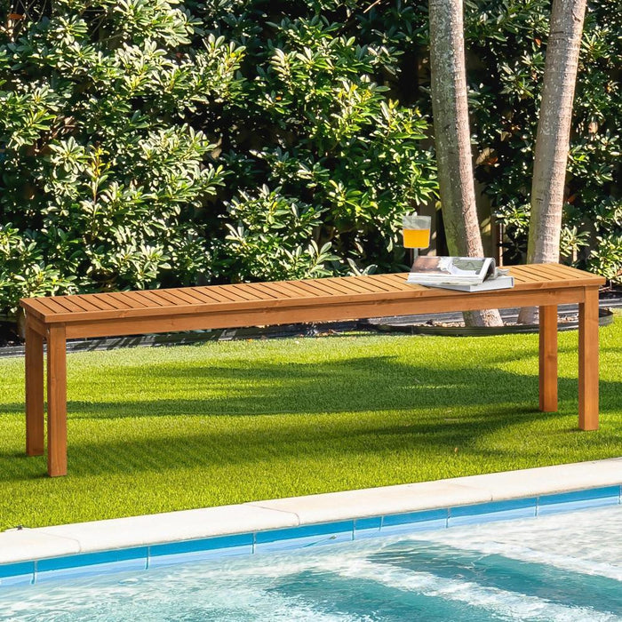 Mileni Wooden Luxe Outdoor Garden Bench | High Quality Weather Resistant Pool Patio Seating Bench | 3 Sizes - 2 Finishes