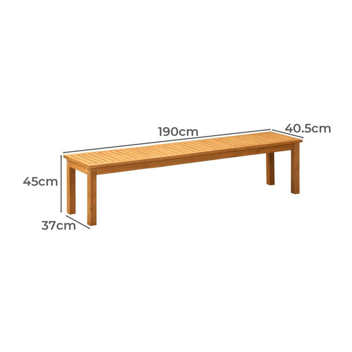Mileni Wooden Luxe Outdoor Garden Bench | High Quality Weather Resistant Pool Patio Seating Bench | 3 Sizes - 2 Finishes