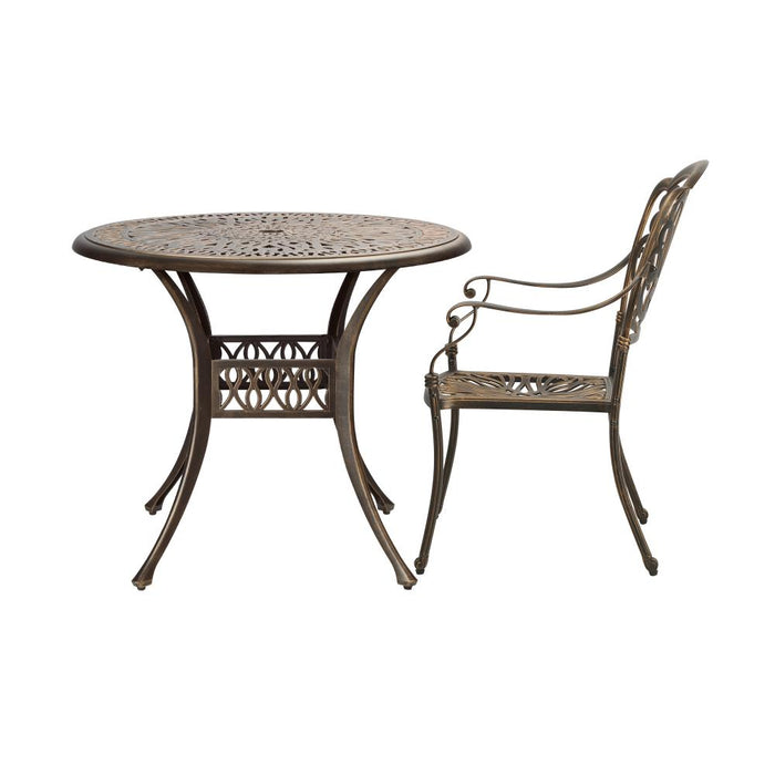 Astano High Quality Vintage Cast Aluminium Outdoor Patio Set | Durable Heavy Metal Outdoor Table Chair Set | 2 Sizes - 2 Designs
