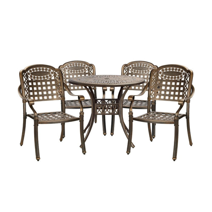Astano High Quality Vintage Cast Aluminium Outdoor Patio Set | Durable Heavy Metal Outdoor Table Chair Set | 2 Sizes - 2 Designs