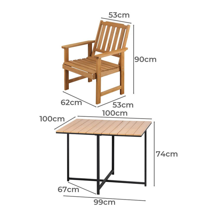 Designer Nuvo 5pc Modern Table and Chair Outdoor Set | Soft Cushioned Chairs and Table Patio Furniture Set in Four Models