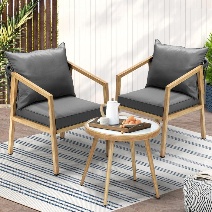 Breeze Designer 3 Piece Outdoor Patio Set | 3pc Soft Cushioned Modern Outdoor Furniture Set | 3 Models