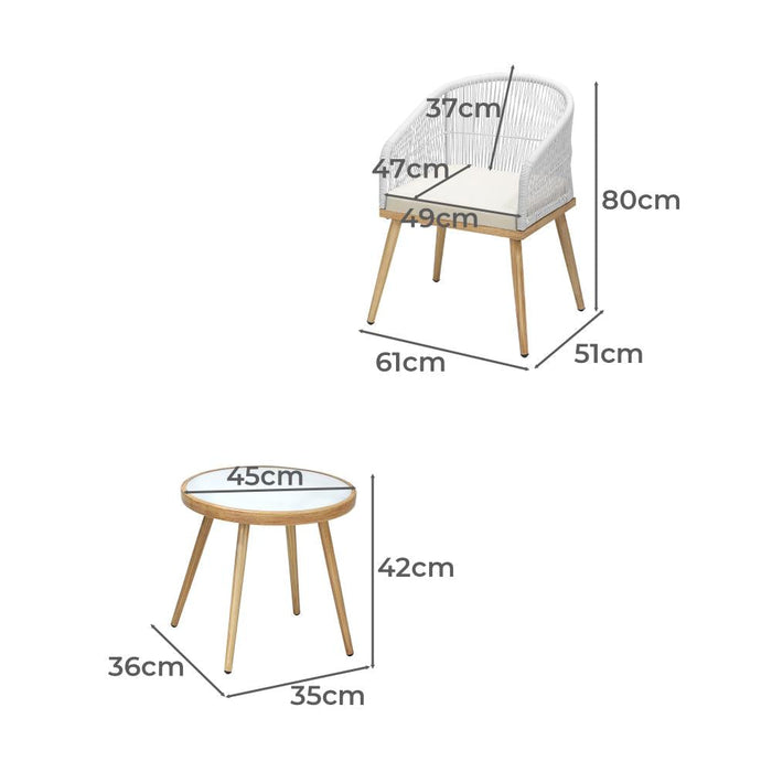 Breeze Designer 3 Piece Outdoor Patio Set | 3pc Soft Cushioned Modern Outdoor Furniture Set | 3 Models