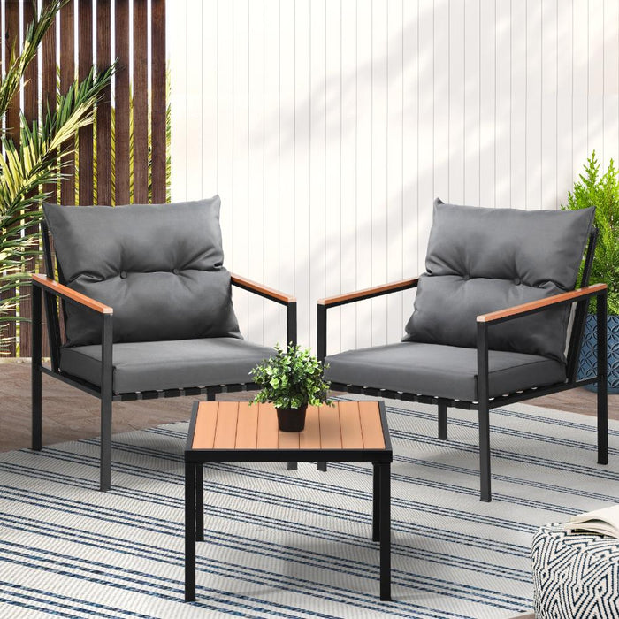 Breeze Designer 3 Piece Outdoor Patio Set | 3pc Soft Cushioned Modern Outdoor Furniture Set | 3 Models