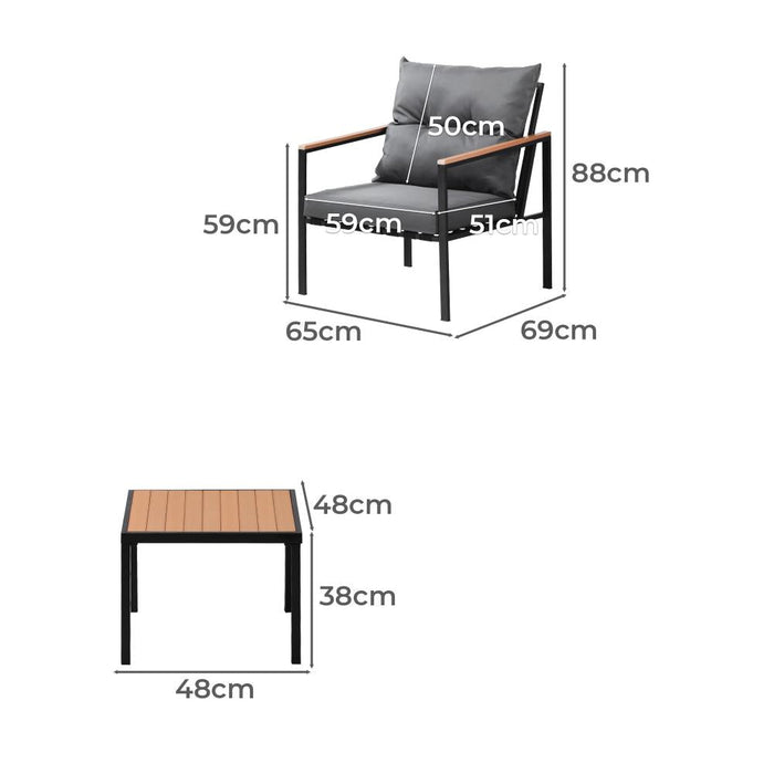 Breeze Designer 3 Piece Outdoor Patio Set | 3pc Soft Cushioned Modern Outdoor Furniture Set | 3 Models