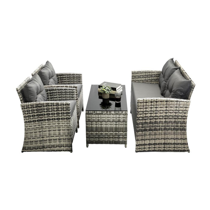 Premium Wicker 4pc Outdoor Furniture Set | High Grade Rattan Seating and Table Set by Livsip