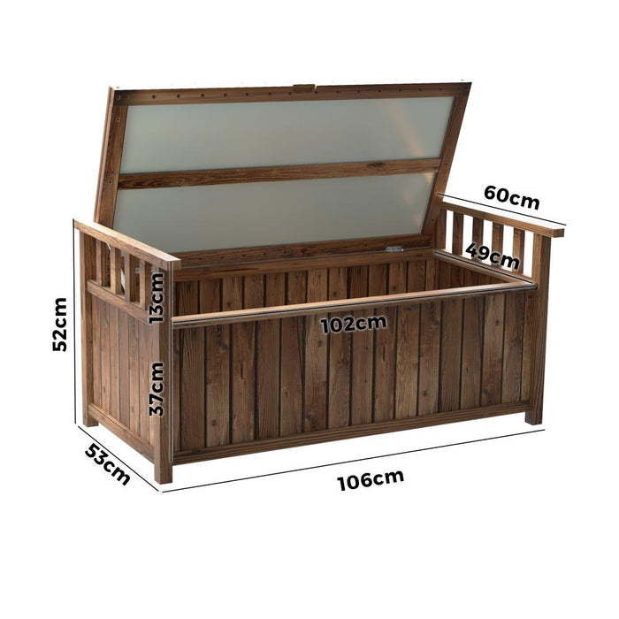 Forte Outdoor Storage Box and Garden Bench | Premium Garden Storage and Seating Bench in Charcoal