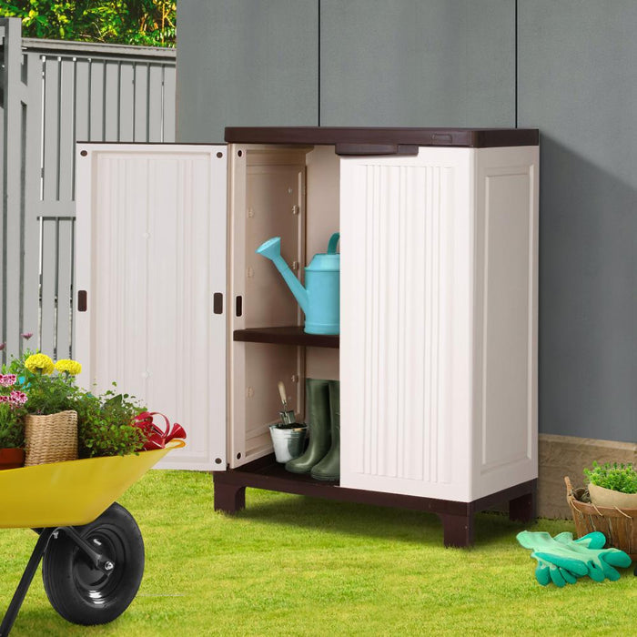 Forte Weatherproof Outdoor Storage Cabinet Box | Lockable Garden or Garage Storage Cupboard by Livsip