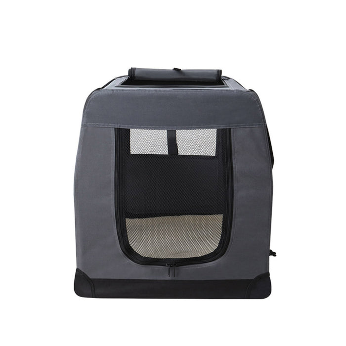82cm XL Portable Soft Crate Pet Carrier | Foldable Travel Dog Cat Carrier - Grey