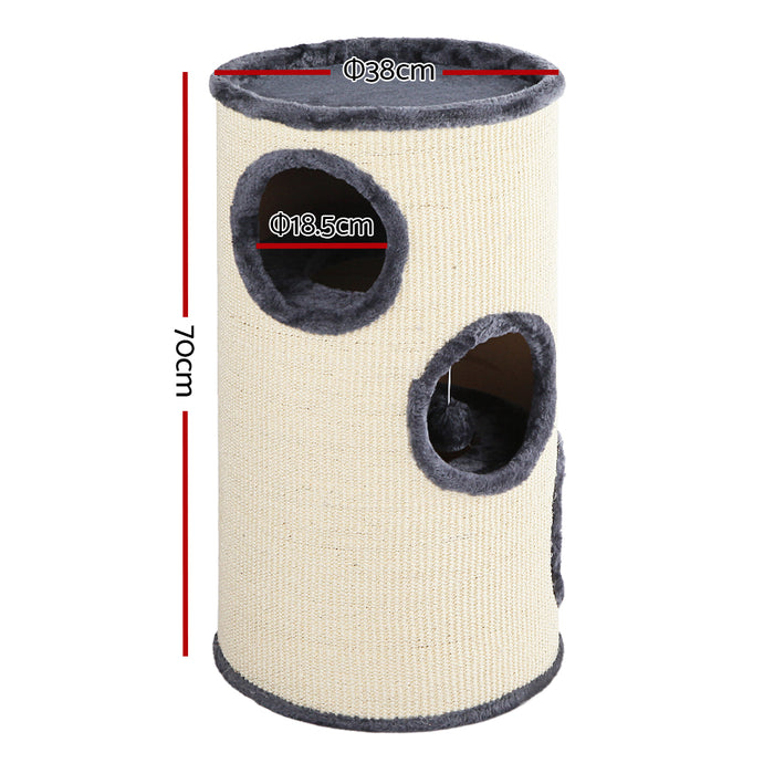 70cm Cat Tree Scratching Post Scratcher Tower | Plush Cat Hideout Condo House