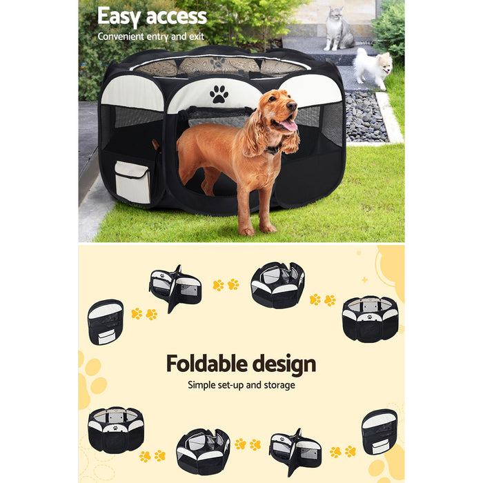 i.Pet Dog Playpen Pet Playpen Enclosure Crate 8 Panel Play Pen Tent Bag Fence Puppy XL