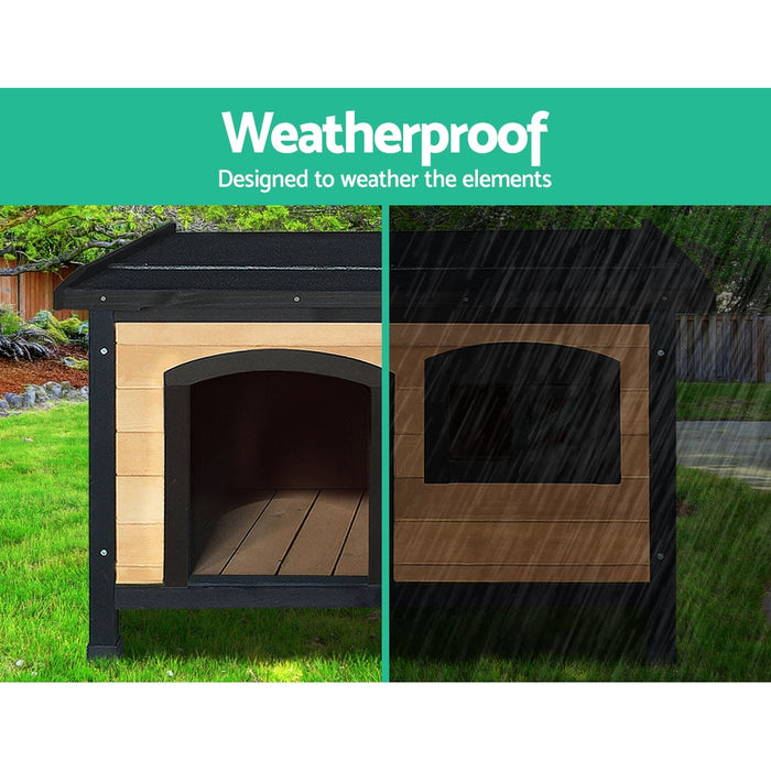 Large Weatherproof Outdoor Dog Kennel | Wooden Pet House Cabin Puppy or Dog