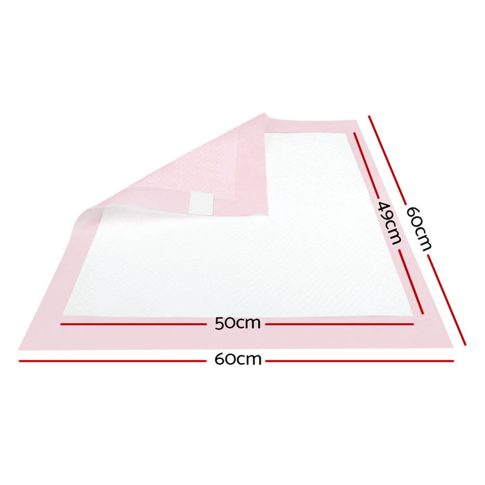 Super Absorbent 200 Puppy Pet Training Pads | Dog Cat Toilet - Pink