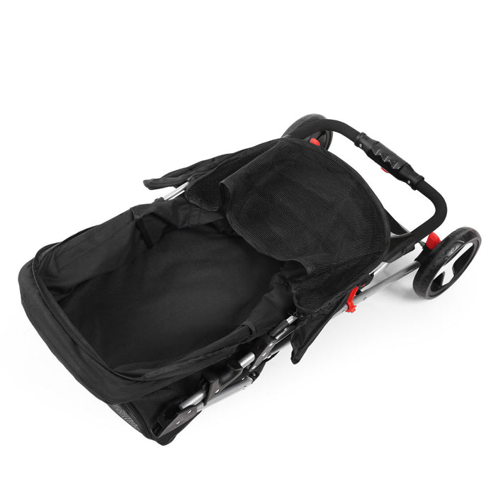 67cm Sturdy 3 Wheel Pet Stroller - Black