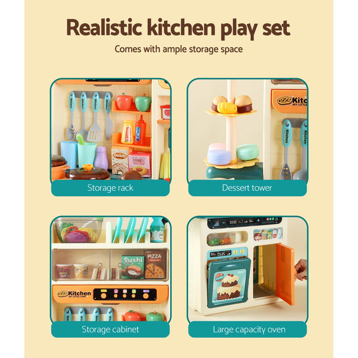 Funzee Kids Interactive 73pc Kitchen Pretend Playset | Childrens Fun Pretend Play Kitchen