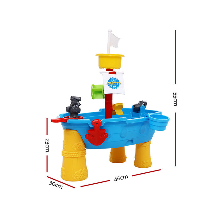 Funzee Kids Sand and Water Outdoor Table | Kids Pirate Ship Outdoor Play Set