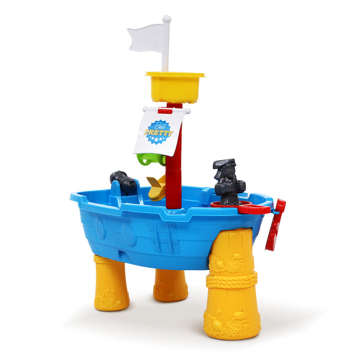 Funzee Kids Sand and Water Outdoor Table | Kids Pirate Ship Outdoor Play Set