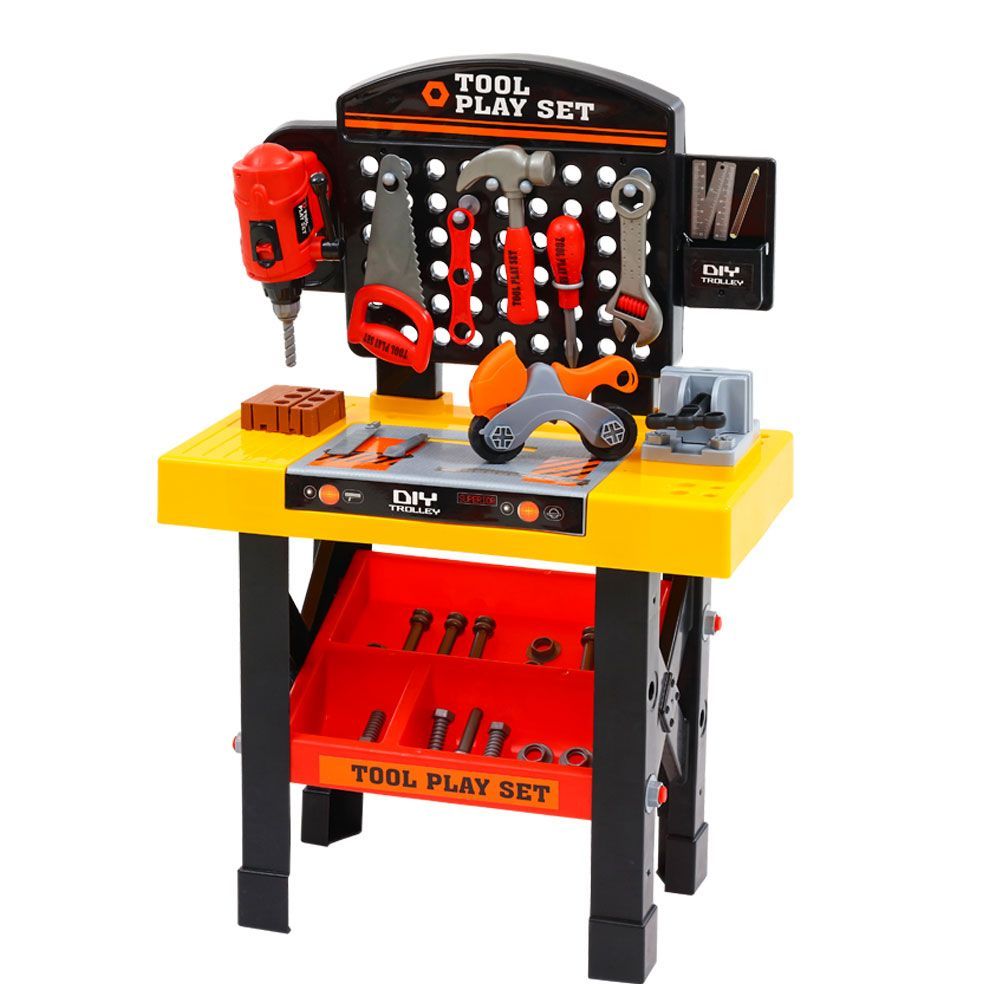 Funzee Kids 54pc Workbench and Tools Pretend Playset | Childrens Fun P ...