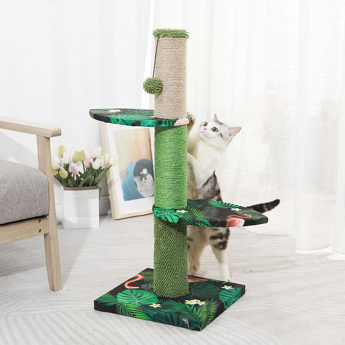 Pawzee Compact 3 Tier Cat Tree Scratching Post Condo Tower