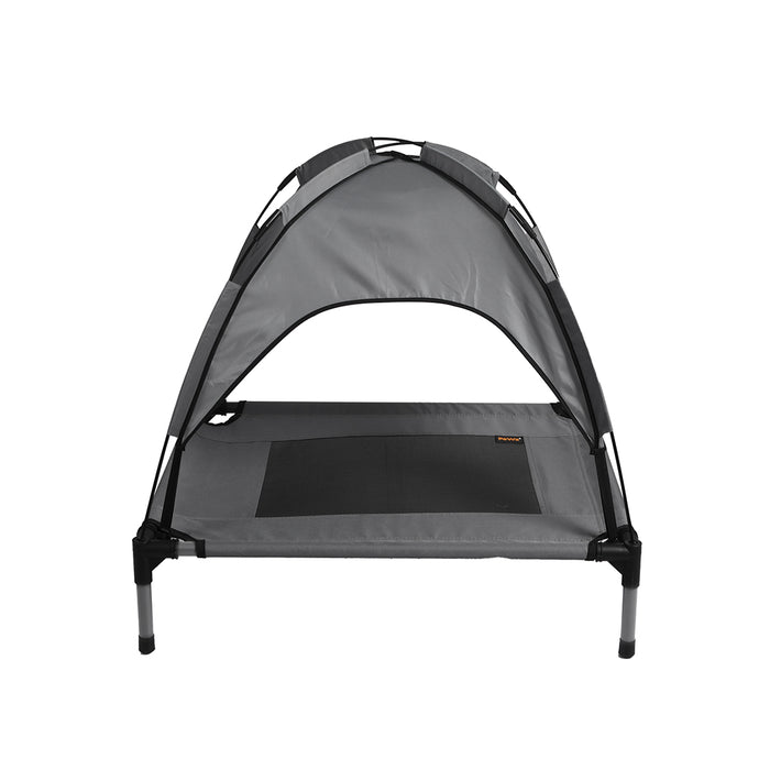 Pawzee Pet Trampoline Pet Bed | Elevated Dog Bed Hammock With Canopy - Grey Small