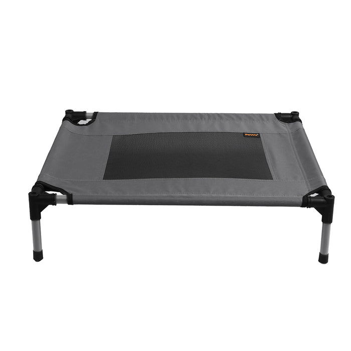 Pawzee Pet Trampoline Pet Bed | Elevated Dog Bed Hammock With Canopy - Grey Small