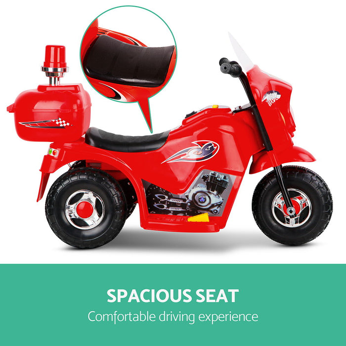 Funzee Kids Ride On Electric Motorbike with Lights | Kids Battery Operated Ride On Bike In Red
