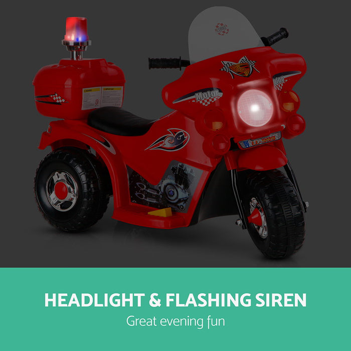 Funzee Kids Ride On Electric Motorbike with Lights | Kids Battery Operated Ride On Bike In Red