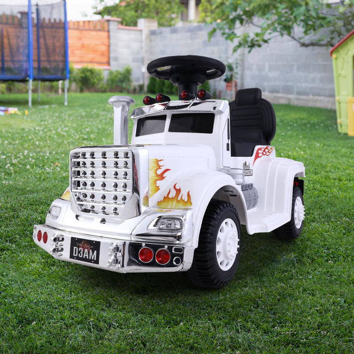 Funzee Kids Ride On Electric Toy Truck | Kids Battery Operated Ride on Truck in White