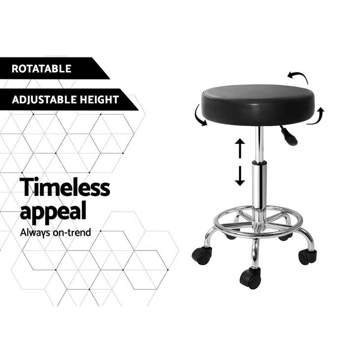 Imola 360° Rotatable Swivel Salon Stool in Black Swivel Beauty Barber Hairdressing Stool