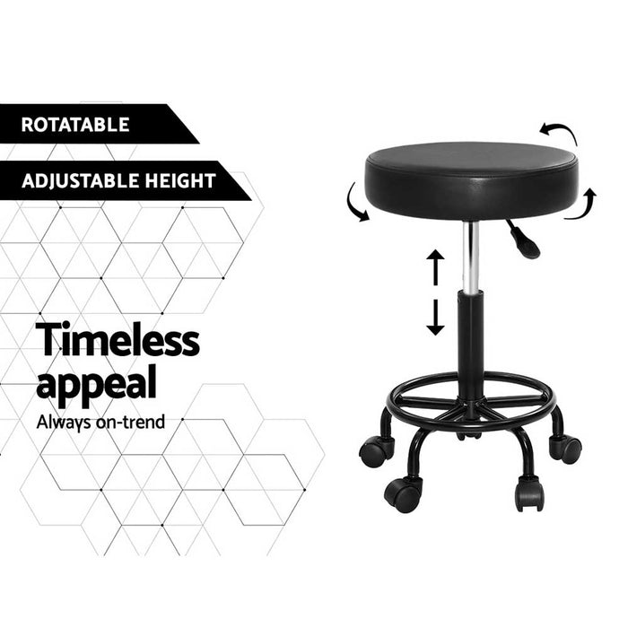 Venezia 360° Rotatable Swivel Salon Stool in White Swivel Beauty Barber Hairdressing Stool