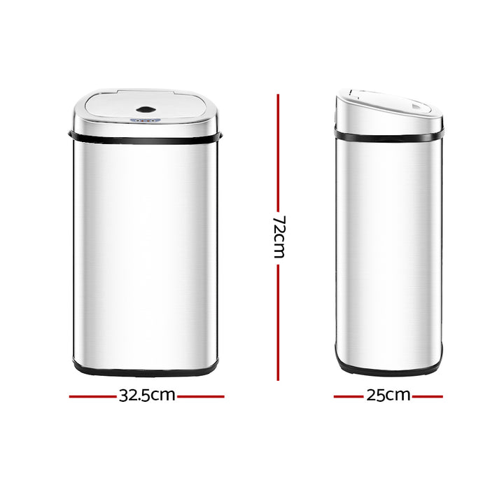 Automa 50L Stainless Steel Motion Sensor Rubbish Bin | Hands Free Rubbish Bins