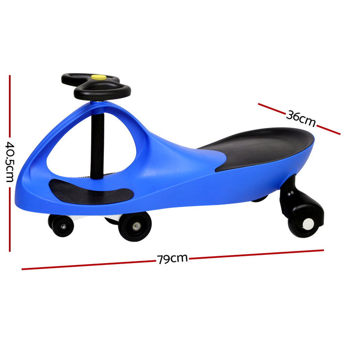 Funzee Kids Ride on Swing Car| Childrens Fun Wiggle Ride on Scooter Car in Blue