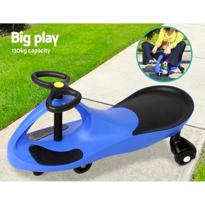 Funzee Kids Ride on Swing Car| Childrens Fun Wiggle Ride on Scooter Car in Blue
